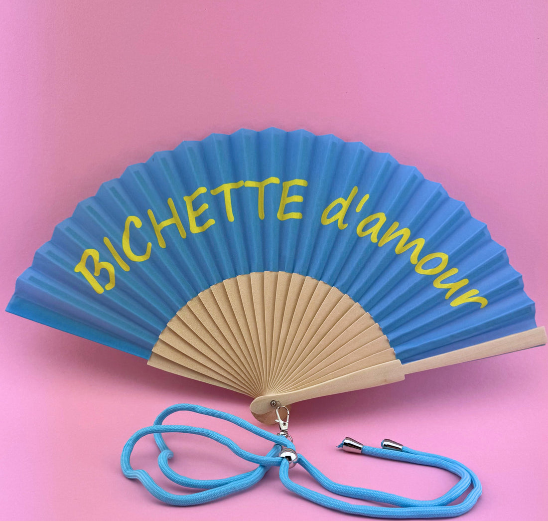 Éventail Bichette d'amour 🩵