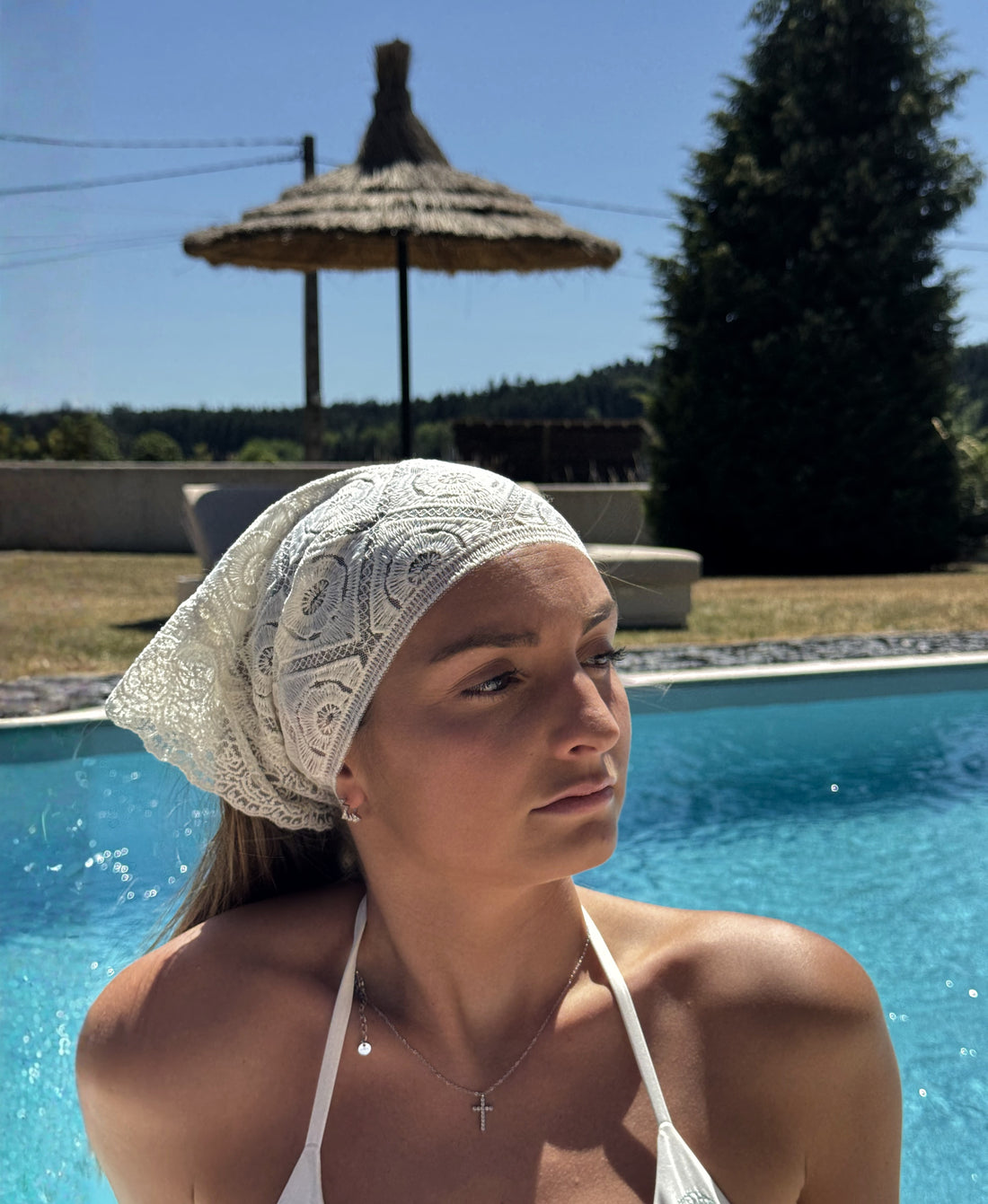 Foulard crochet dentelle - Blanc