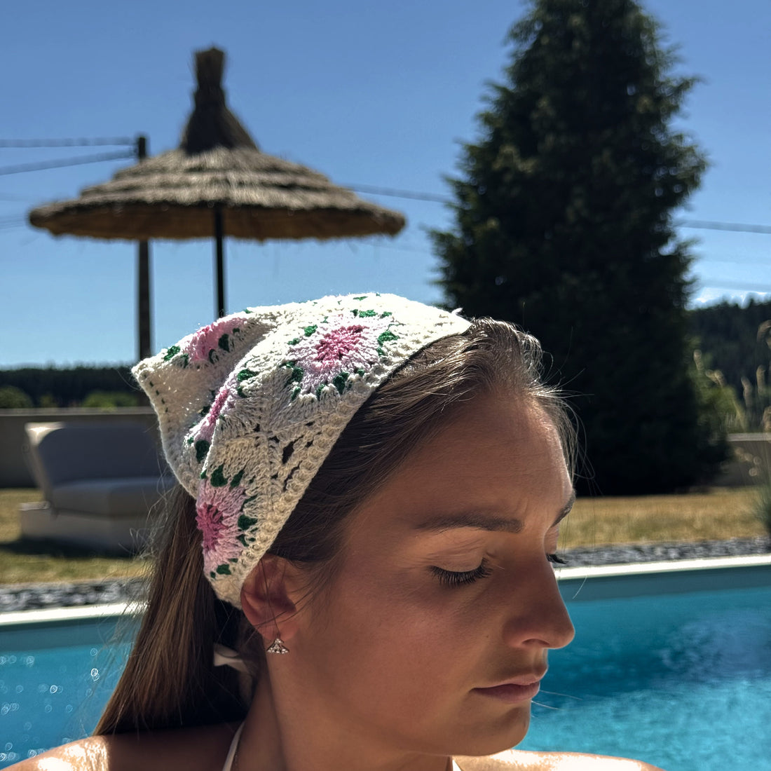 Bandeau crochet fleuri